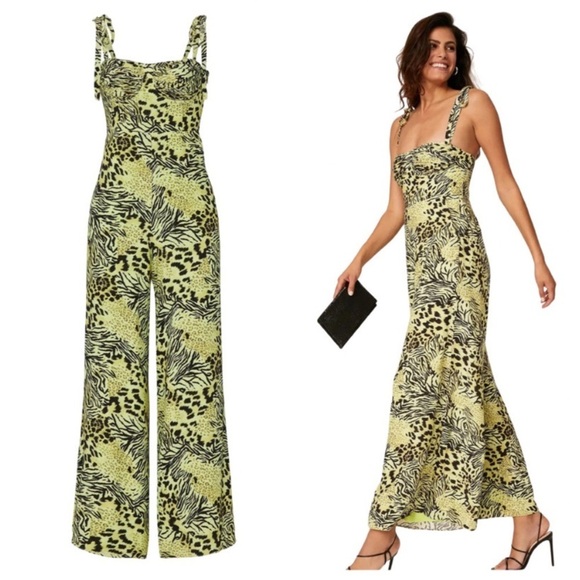 Fame & Partners Suraya Safari Citrus Jumpsuit Size 0 - Picture 1 of 16